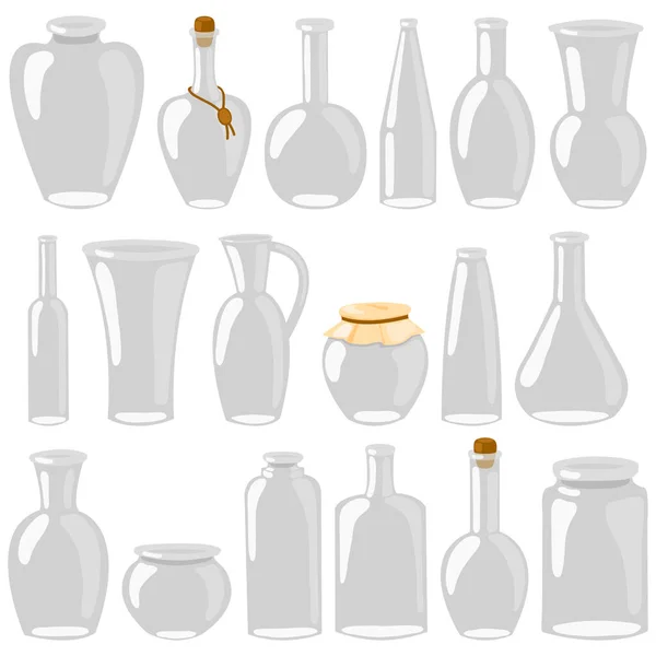 Vektor Set Aus Verschiedenen Flaschen Und Behältern — Stockvektor
