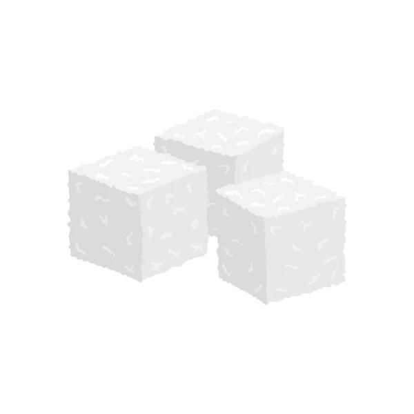 Vector Ilustración Dibujos Animados Cubos Azúcar Blanco — Vector de stock
