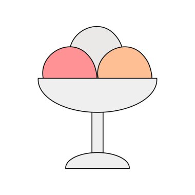 Dondurma ikonu beyaz arkaplanda izole edilmiş. yemek sembolü yemek