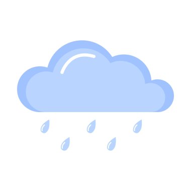 Yağmurlu bulut simgesi, vektör illüstrasyonu