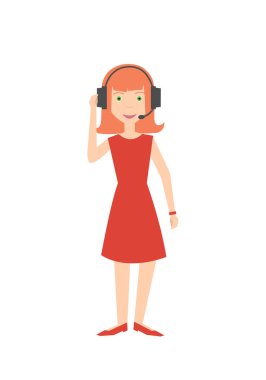 Beyaz arkaplanda çağrı merkezi operatörünün vektör çizimi