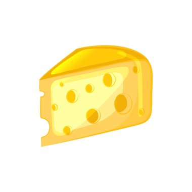 Beyaz arkaplanda izole edilmiş peynir vektörü.