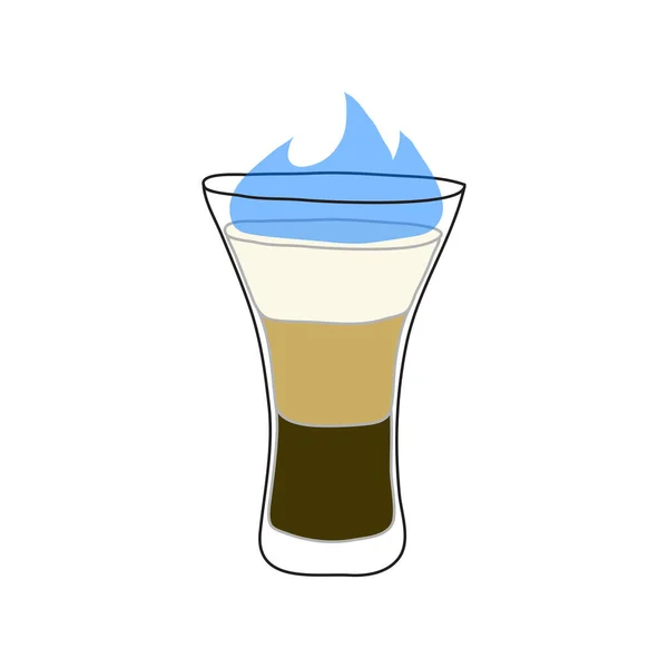 Bicchiere Icona Cocktail Stile Cartone Animato Isolato Sfondo Bianco Illustrazione — Vettoriale Stock