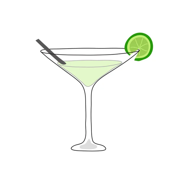 Ícone Vidro Cocktail Ilustração Vetorial — Vetor de Stock