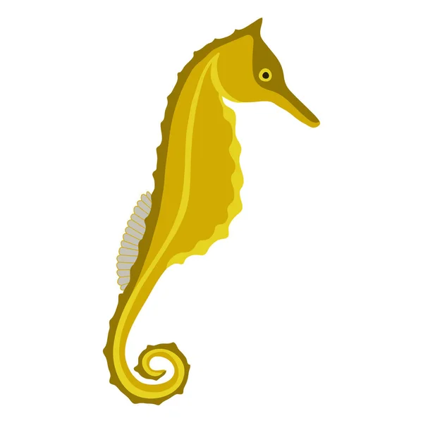 Vector Illustration Golden Seahorse — Stock Vector