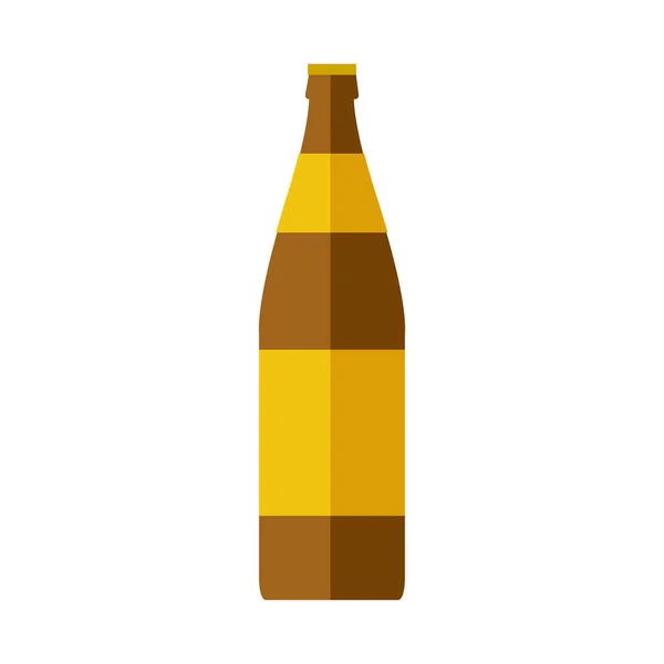 Beer Bottle Icon Flat Color Vector Illustration Design — Stock Vector