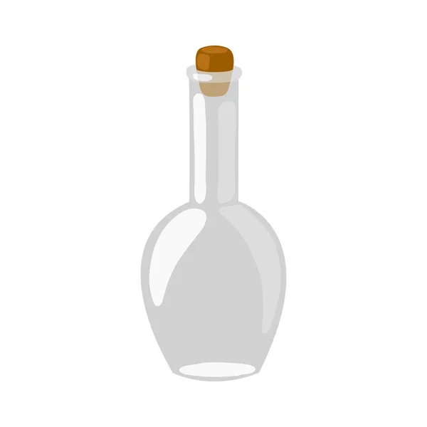 在白色背景上隔离的扁平实验瓶图标 医药符号矢量图解 — 图库矢量图片