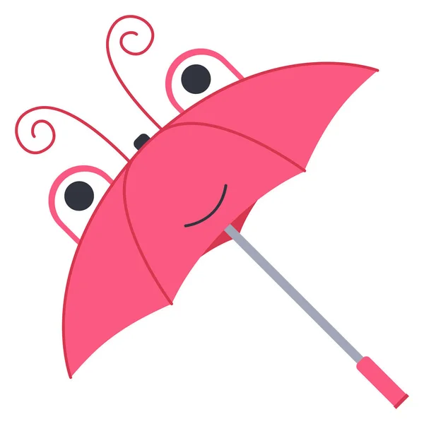 Illustration Cartoon Smiling Umbrella — Stock Vector