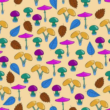 Renkli mantarlı pürüzsüz desen