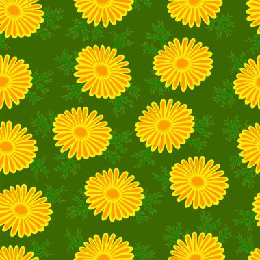 Çiçekler ve yapraklarla kusursuz desen