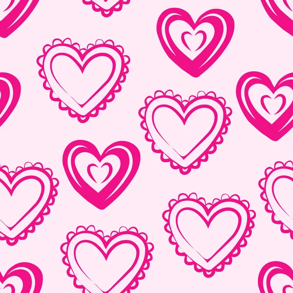 Seamless Pattern Hearts Vector Illustration — Stock Vector