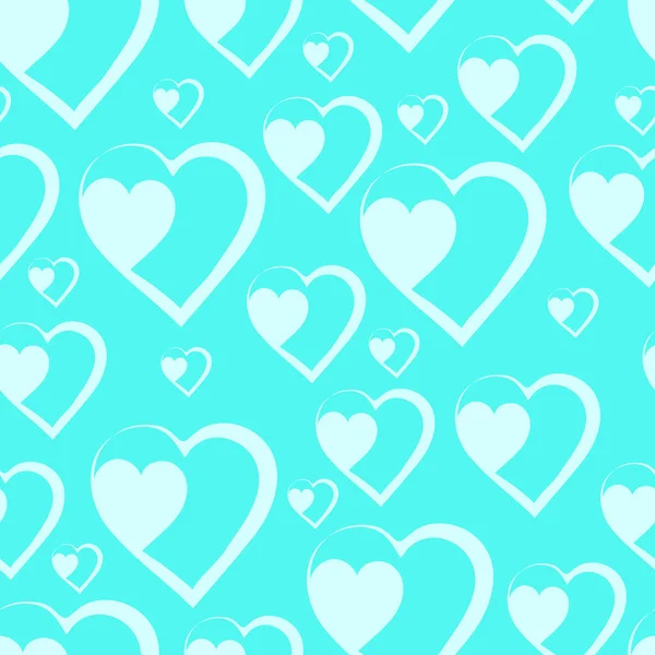 Seamless Pattern Blue Hearts — Stock Vector