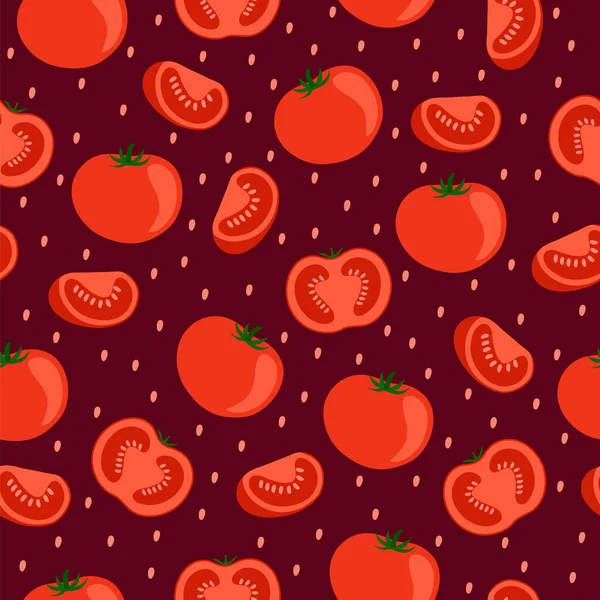 Motif Sans Couture Avec Tomates Rouges — Image vectorielle
