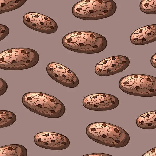 Motif Sans Couture Avec Biscuits Chocolat — Image vectorielle