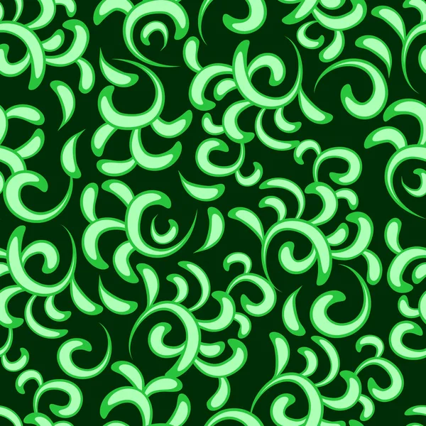Seamless Pattern Green Wavy Shapes — Stock Vector
