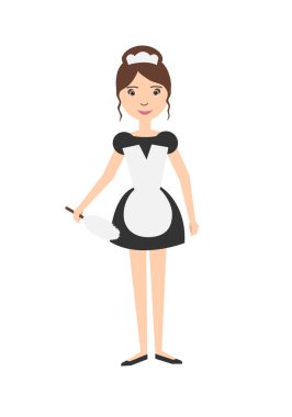 Pipidastre 'ı olan hizmetçinin vektör çizimi