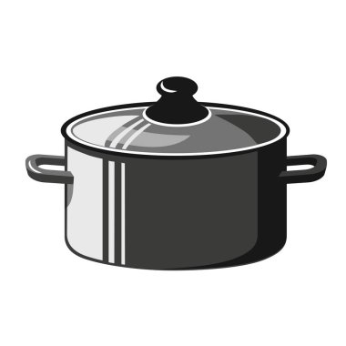 Beyaz arkaplanda siyah tencere vektörü