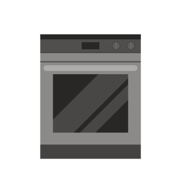 Mutfak sobası simgesi beyaz arka planda izole edilmiş. ev aletleri sembol vektör illüstrasyonu.