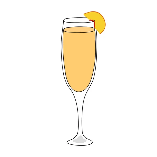 Glas Champagne Isolerad Vit Bakgrund Alkohol Symbol Vektor Illustration — Stock vektor