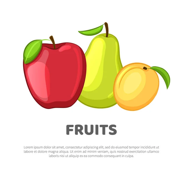 Illustrazione Vettoriale Dell Icona Della Frutta Fresca — Vettoriale Stock