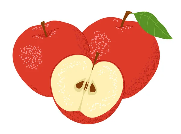 Illustration Vectorielle Une Pomme Rouge — Image vectorielle