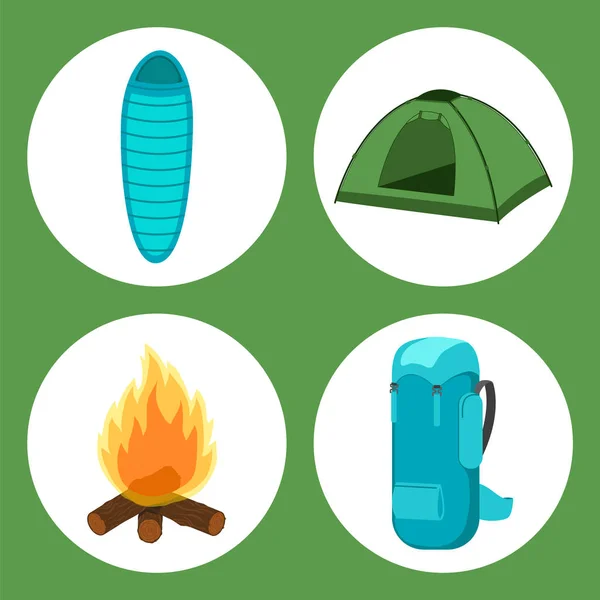Concept Camping Avec Icône Design Illustration Vectorielle — Image vectorielle