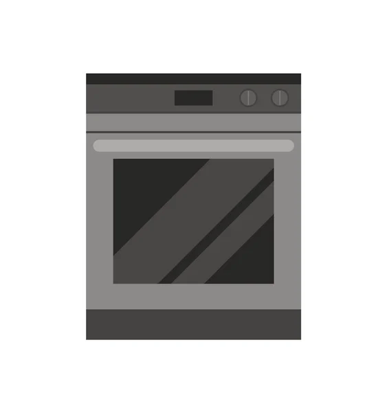 Kitchen Stove Icon Black Style Isolated White Background Household Appliances — Stock Vector