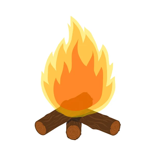Bonfire Ikona Kresleném Stylu Izolované Bílém Pozadí Vektorové Ilustrace — Stockový vektor