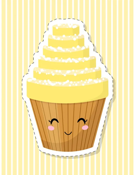 Vektor Illustration Eines Cupcake — Stockvektor