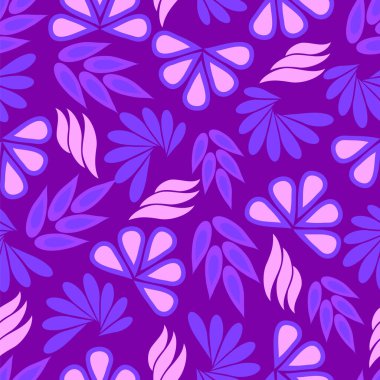 Soyut mor yapraklı kusursuz desen