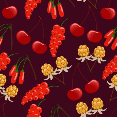 Olgun böğürtlenlerle kusursuz desen