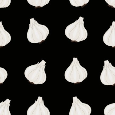 Sarımsaklı, dikişsiz desen. vektör illüstrasyonu