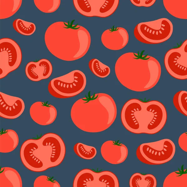 Padrão Sem Costura Com Tomates Ilustração Vetorial — Vetor de Stock