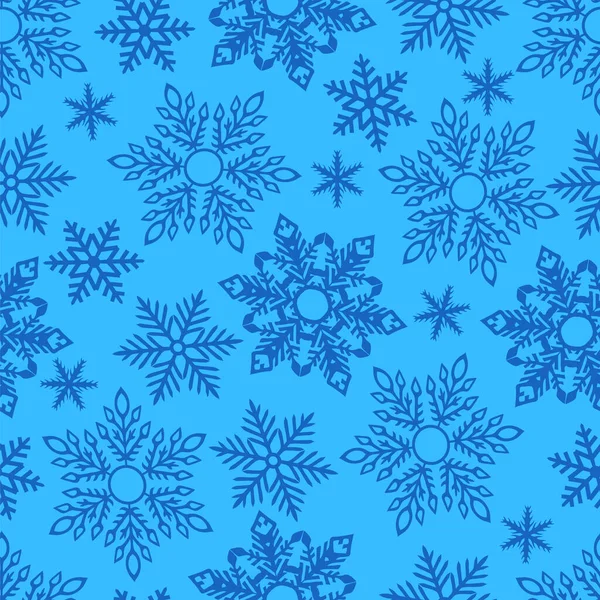 Απρόσκοπτη Μοτίβο Νιφάδες Χιονιού Μπλε Φόντο — Διανυσματικό Αρχείο