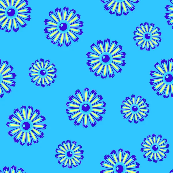 Seamless Pattern Flowers Vector Illustration — Stock Vector