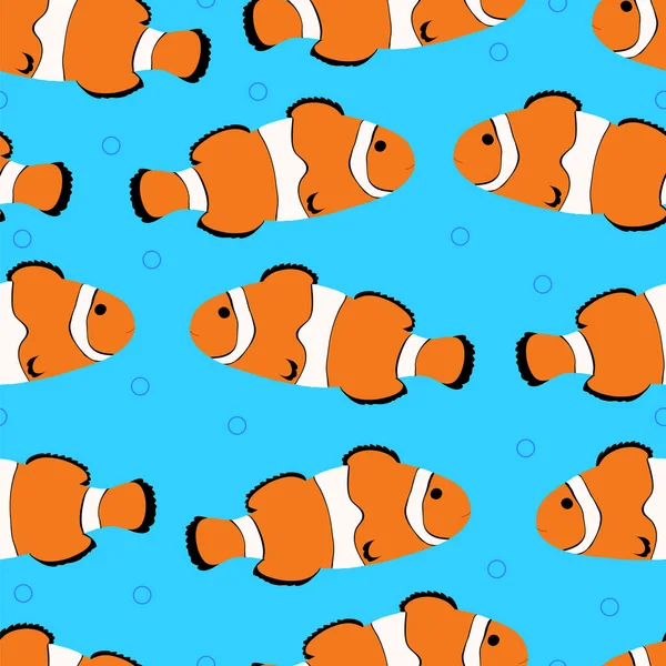 Fond Sans Couture Avec Poisson Pour Votre Conception — Image vectorielle