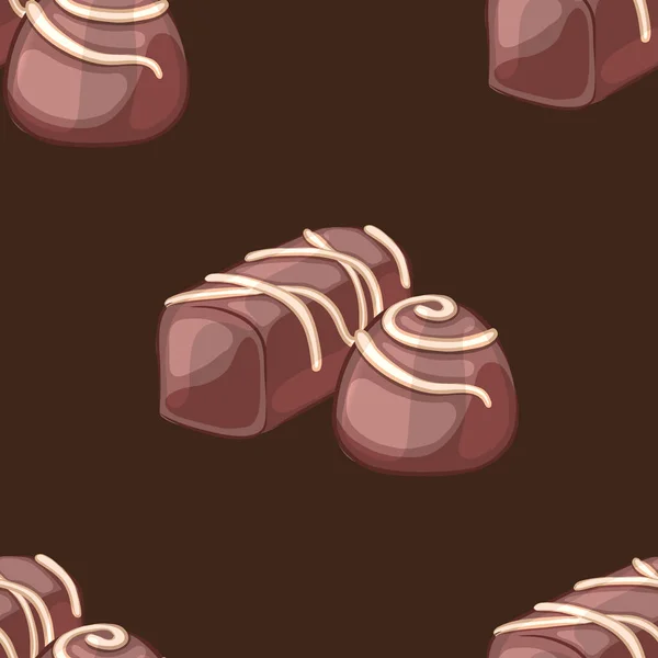 Векторный Бесшовный Рисунок Шоколадными Конфетами — стоковый вектор