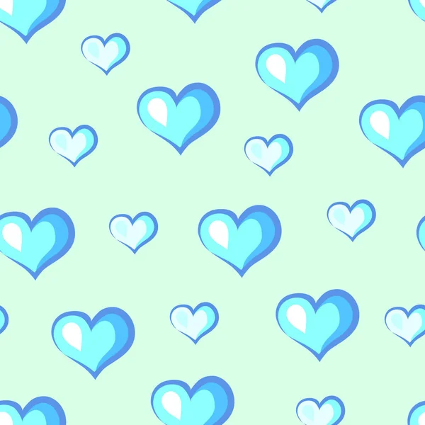 Motif Sans Couture Avec Des Coeurs Bleus — Image vectorielle
