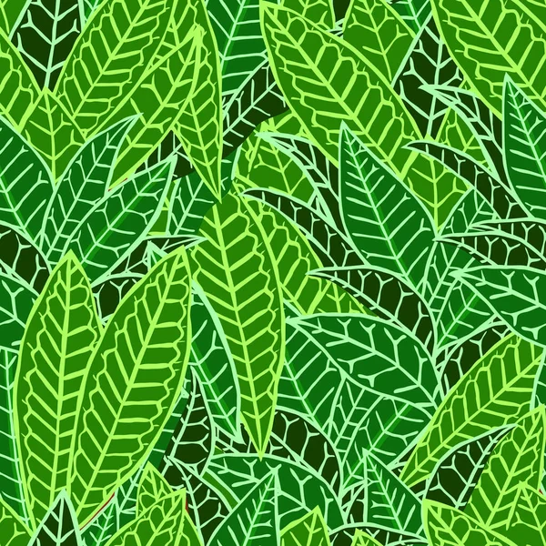 抽象绿叶无缝图案 — 图库矢量图片