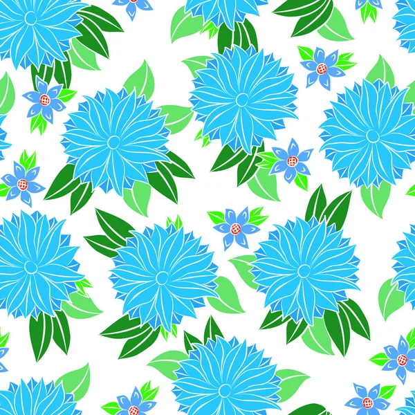 Patrón Sin Costuras Con Flores Hojas — Vector de stock