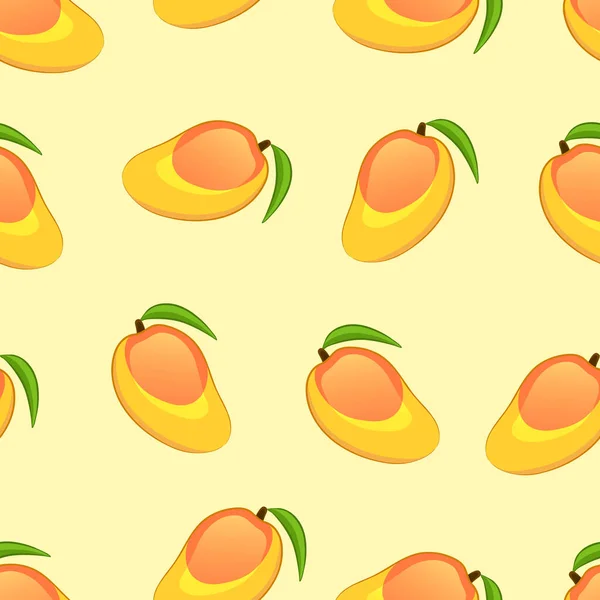 Modello Senza Cuciture Con Frutto Mango Illustrazione Vettoriale — Vettoriale Stock