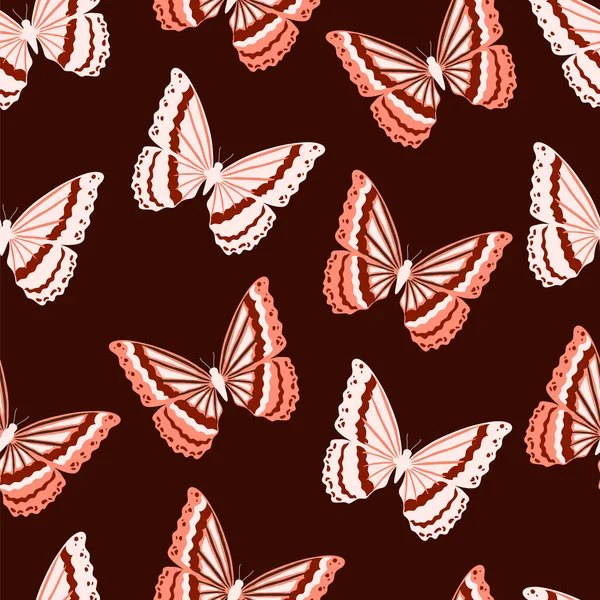 Sömlöst Mönster Med Fjärilar Vektorillustration — Stock vektor