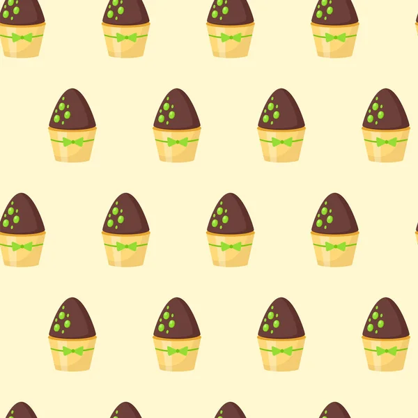 Zökkenőmentes Minta Csokoládés Muffinokkal — Stock Vector