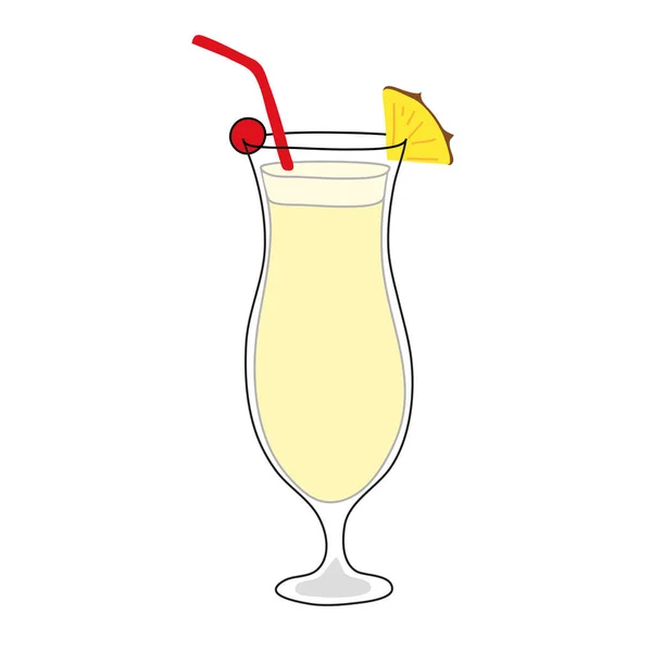 Vektorillustration Eines Glases Cocktail — Stockvektor