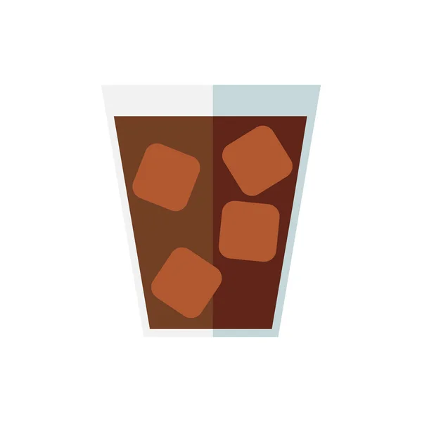 Vaso Bebida Fría Con Cubitos Hielo — Vector de stock