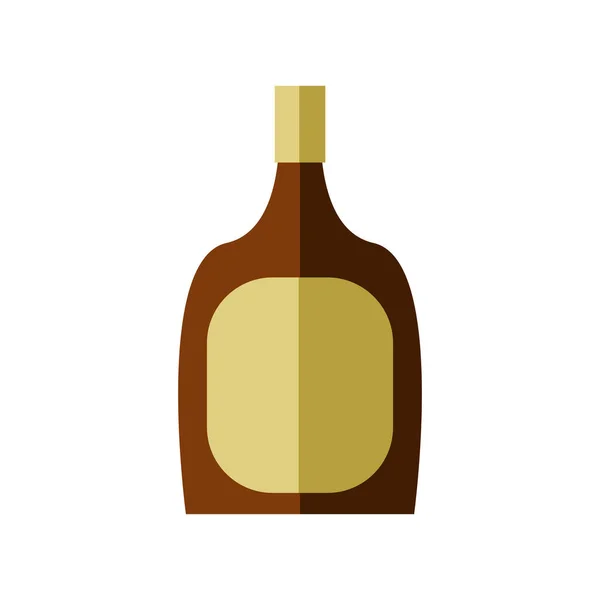 Icono Botella Brandy Estilo Plano Aislado Sobre Fondo Blanco Ilustración — Vector de stock