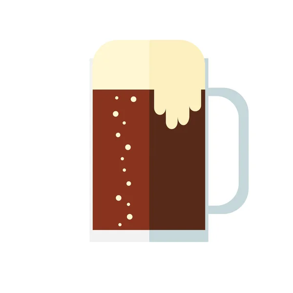 Taza Cerveza Sobre Fondo Blanco — Vector de stock