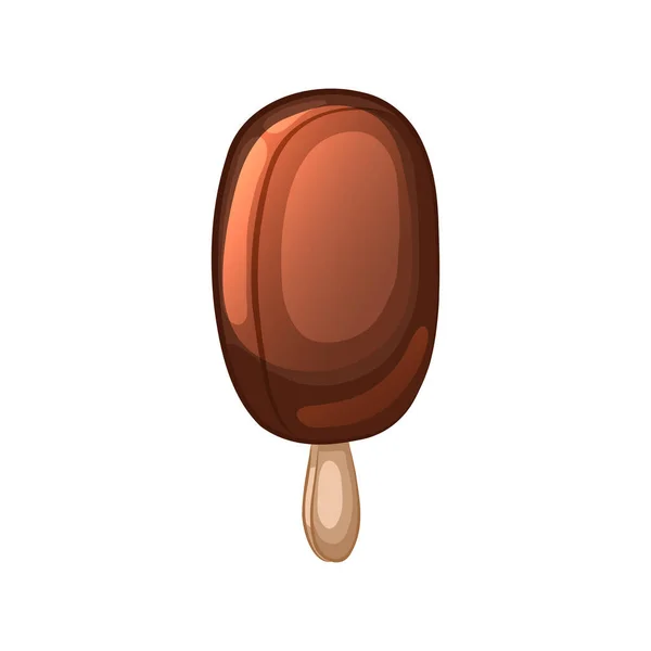 Icône Crème Glacée Chocolat Illustration Vectorielle — Image vectorielle