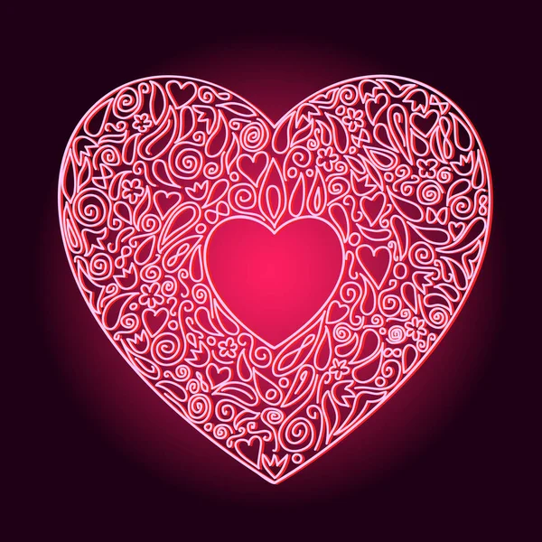 Illustration Vectorielle Cœur Fait Fleurs — Image vectorielle