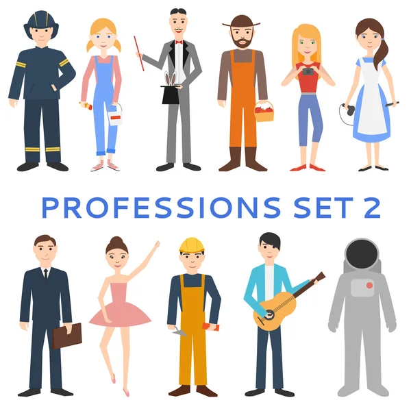 Profesiones, uniformes, trabajo. Conjunto de iconos vectoriales . — Vector de stock